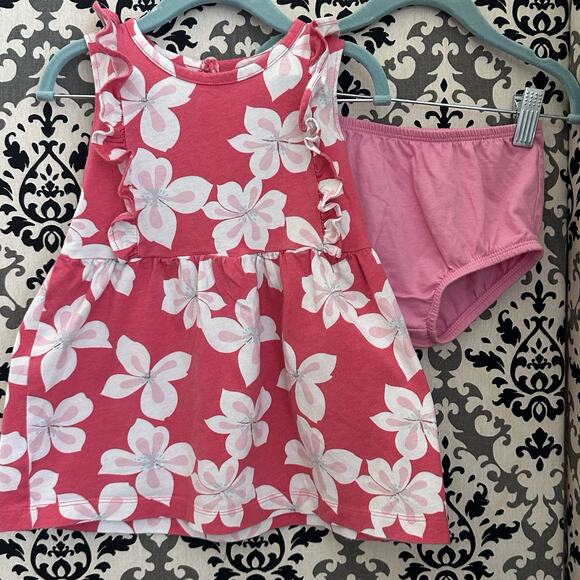 Carter’s Baby Girl 24M Pink Floral Dress Set with‎ Bloomers Casual Summer Travel - Picture 2 of 11